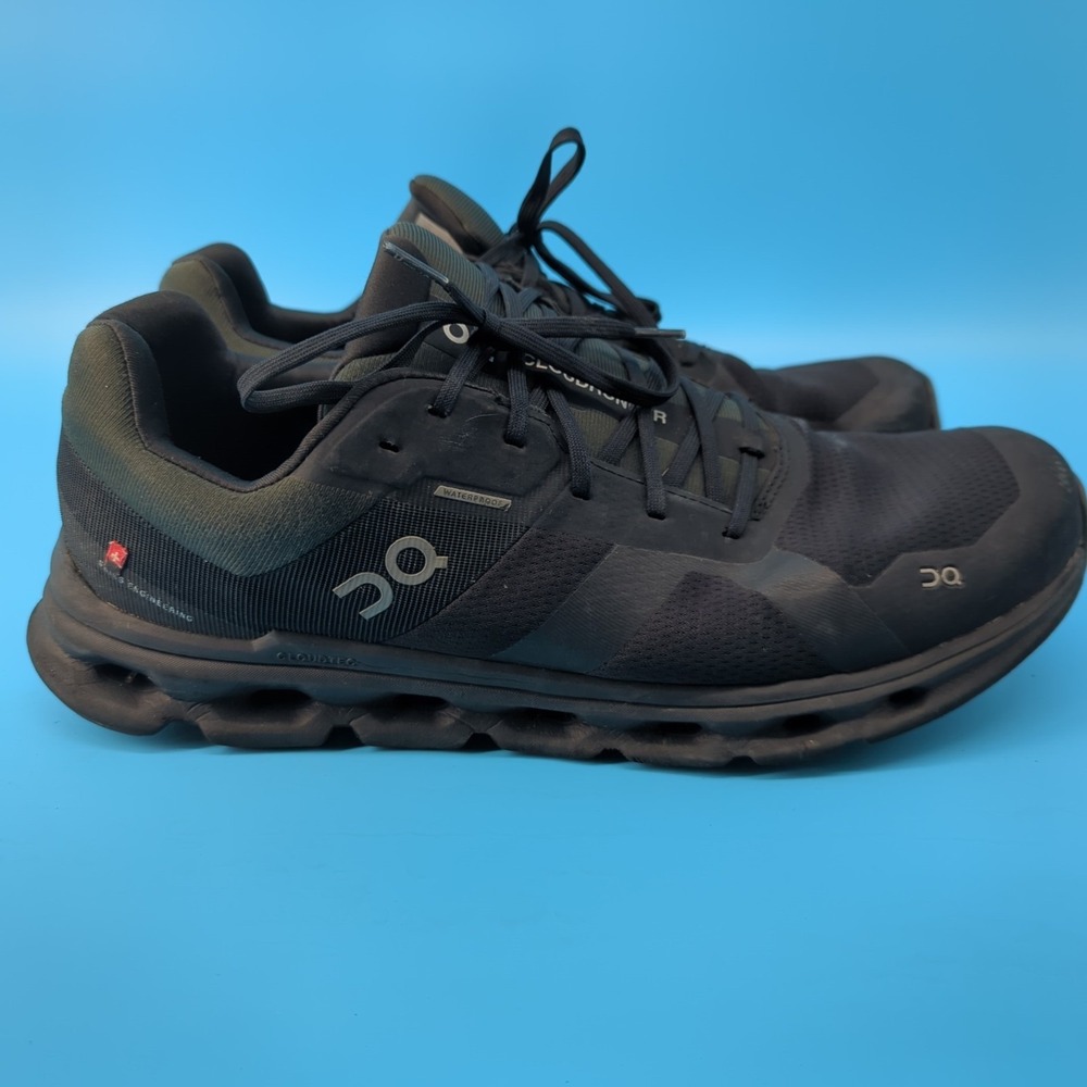 On Cloudrunner Waterproof Triple Black Running Shoes Men's 13 US Speed board - Picture 2 of 10